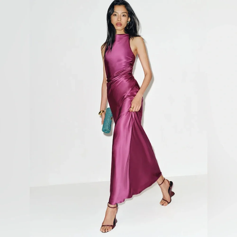 Reformation Anaiis Silk Dress In Hibiscus Tea, brand new, never worn, no  flaws.